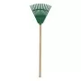 Маленькая грабля с ручкой зеленая 20cм (с 14 зубьями)