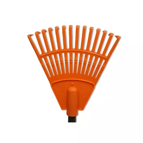 Маленькая грабля с ручкой, оранжевая 20cм (с 14 зубьями)