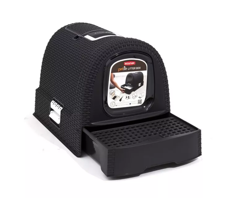 Dėžutė su dangteliu kačių kraikui 51x38,5x40cm pilka