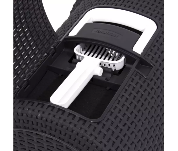 Dėžutė su dangteliu kačių kraikui 51x38,5x40cm pilka