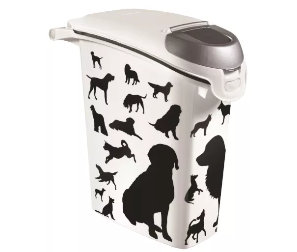 Gyvūnų maisto dėžė Love Pets Dogs 10kg 23L 23,2x49,7x50,3cm juodi šunys