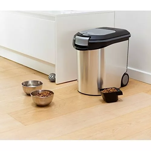 Food storage container Pet Life 12kg 35L 49,3x27,8x40,3cm silver