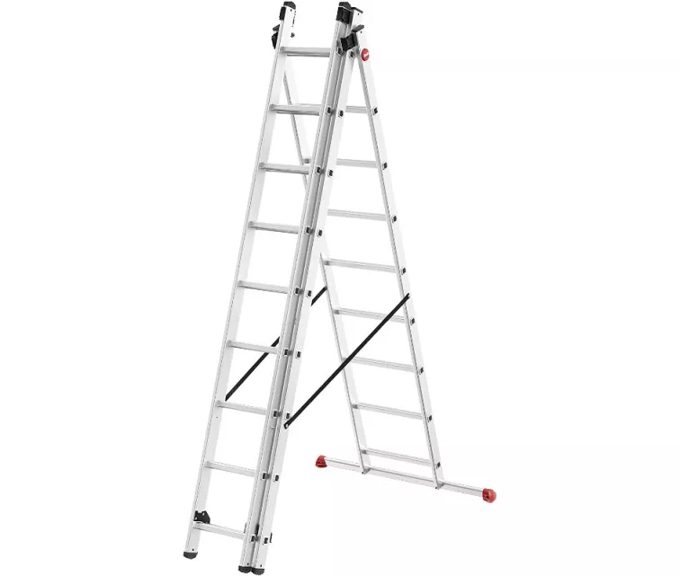 Лестница комбинируемая ProfiStep Combi / алюминий / 3x9 ступеней