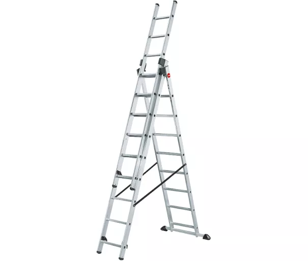 ProfiStep Combi kombinuoti laiptai su papildomu pakopų rinkiniu / aliuminis / 3x9 pakopos