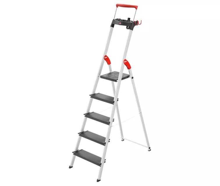 Household ladder L100 TopLine / aluminium / 5 steps