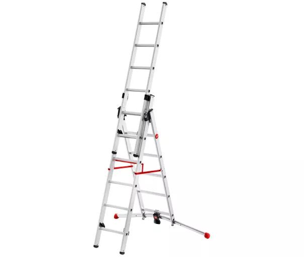 Kombineeritud redel S100 Hailo ProfiLOT / alumiinium / 2x6 + 1x5 astet