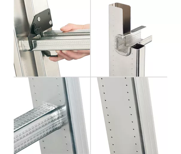 Kombineeritud redel S100 Hailo ProfiLOT / alumiinium / 2x6 + 1x5 astet