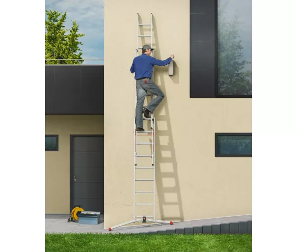 Kombineeritud redel S100 Hailo ProfiLOT / alumiinium / 2x6 + 1x5 astet
