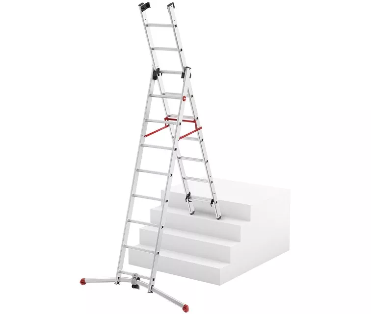 Kombineeritud redel S100 Hailo ProfiLOT / alumiinium / 2x9 + 1x8 astet