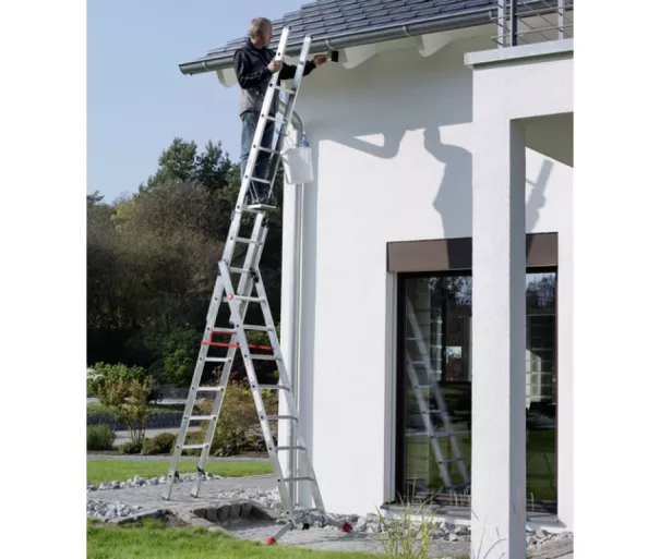 Kombineeritud redel S100 Hailo ProfiLOT / alumiinium / 2x9 + 1x8 astet