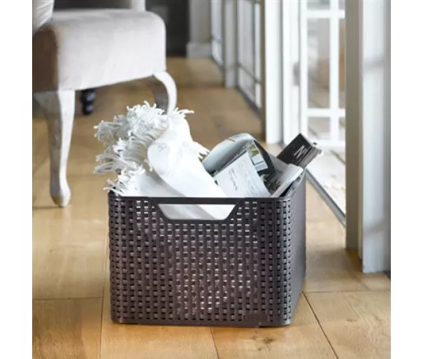 Dėžutė Style L 43,6x32,6x23cm tamsiai rudas