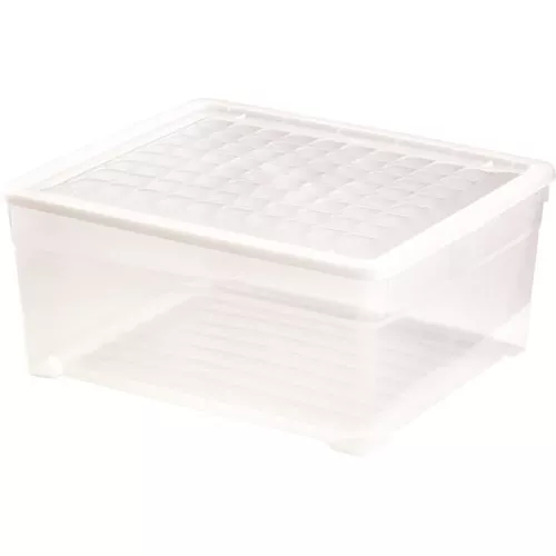 Коробка с крышкой Textile Box 18,5л 39,6x34,3x17,3cм прозрачная