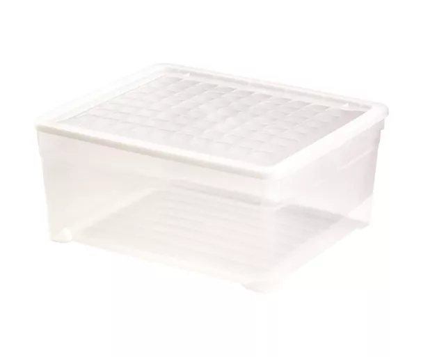 Коробка с крышкой Textile Box 18,5л 39,6x34,3x17,3cм прозрачная