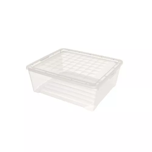 Коробка с крышкой Textile Box 10л 34,2x29,7x12,5cм прозрачная