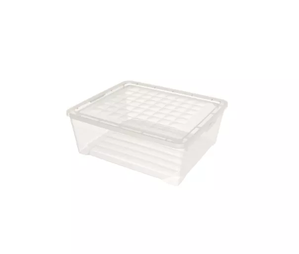 Box with lid Textile Box 10L 34,2x29,7x12,5cm transparent