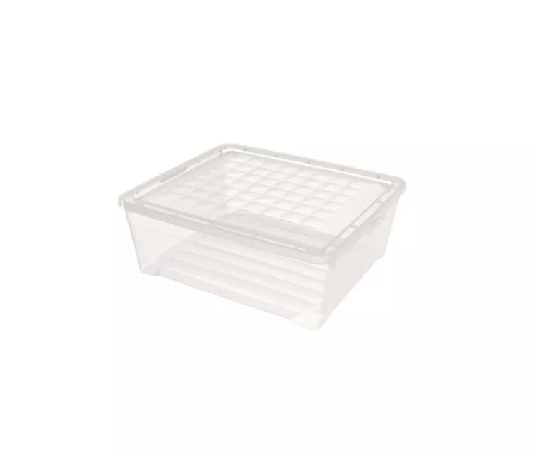 Коробка с крышкой Textile Box 10л 34,2x29,7x12,5cм прозрачная