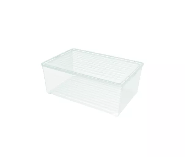 Box with lid Textile Box 45L 59,6x39,4x23cm transparent