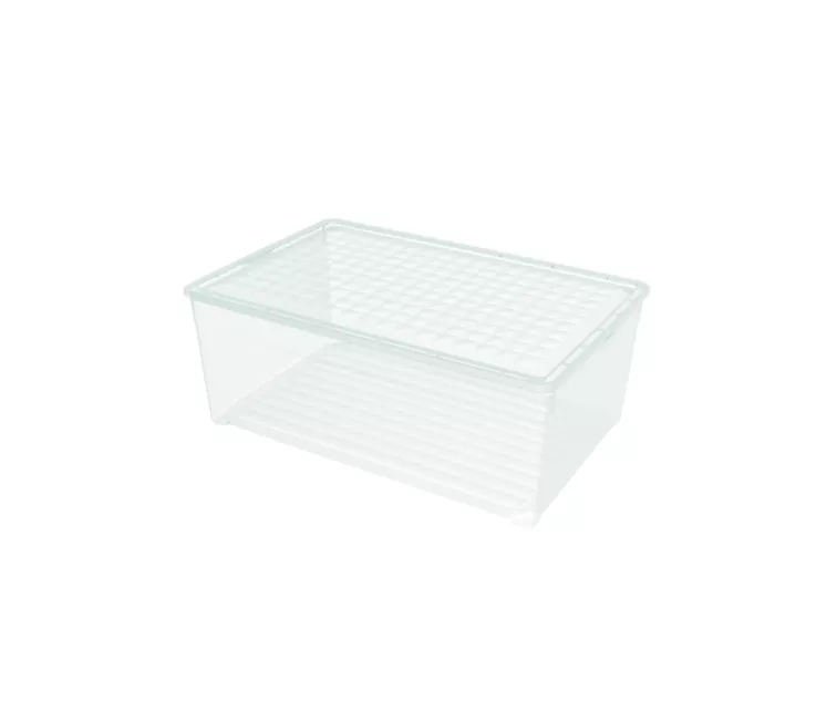 Коробка с крышкой Textile Box 45л 59,6x39,4x23cм прозрачная