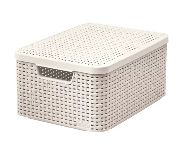 Dėžutė su dangteliu Style M 39,3x29,3x18,7cm kreminės spalvos