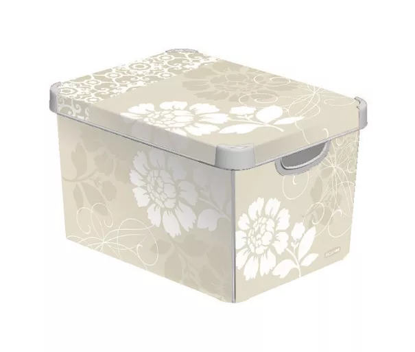 Dėžutė su dangteliu ir rankena Deco Stockholm L 39,5x29,5x23,5cm Romance