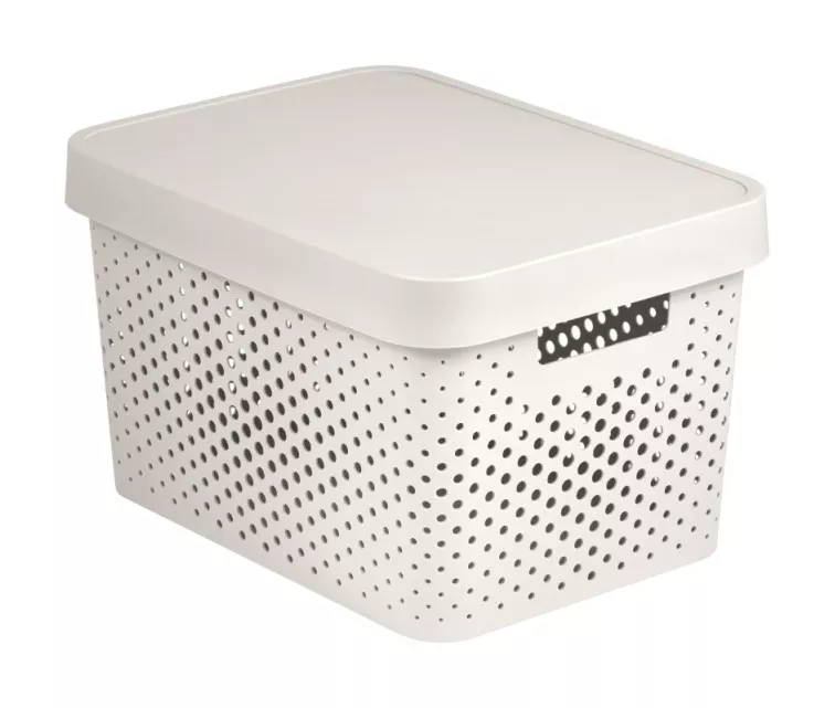 Ящик перфорированный с крышкой Infinity Recycled 17л 36x27x22cм белый