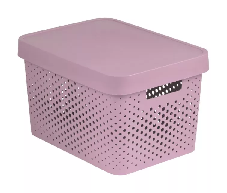 Curver ažūrinė dėžė su dangčiu Infinity, 17l, rožinė