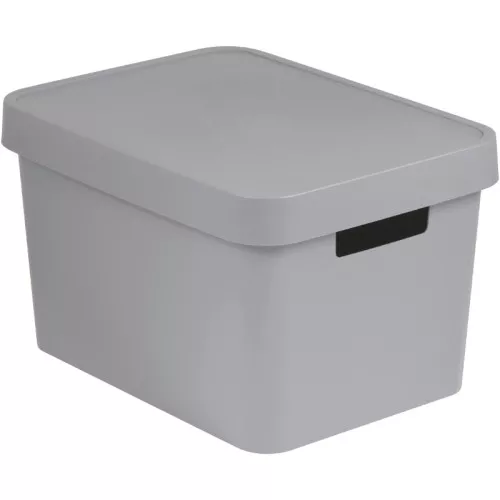 Ящик с крышкой Infinity Recycled 17л 36x27x22cм серый