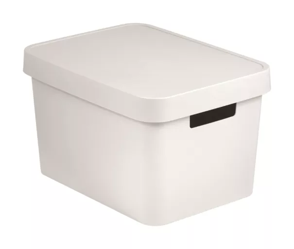 Kaste ar vāku Infinity Recycled 17L 36x27x22cm balta