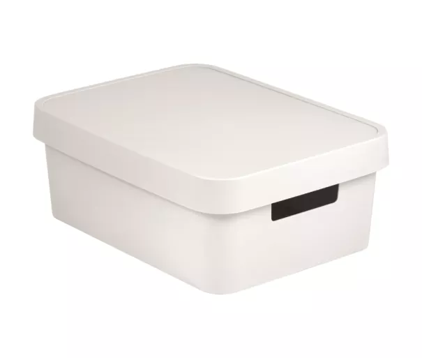Kaste ar vāku Infinity Recycled 11L 36x27x14cm balta