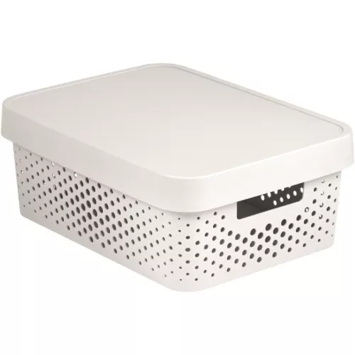 Recycled box with lid Infinity Recycled 11L 36x27x14cm white