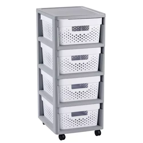 Infinity 11L 4 compartment wheeled chest 30x36x69cm grey/white