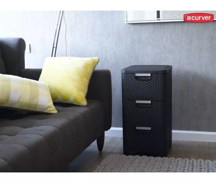 Kolme sahtliga kast Style 33x38x60cm tumepruun