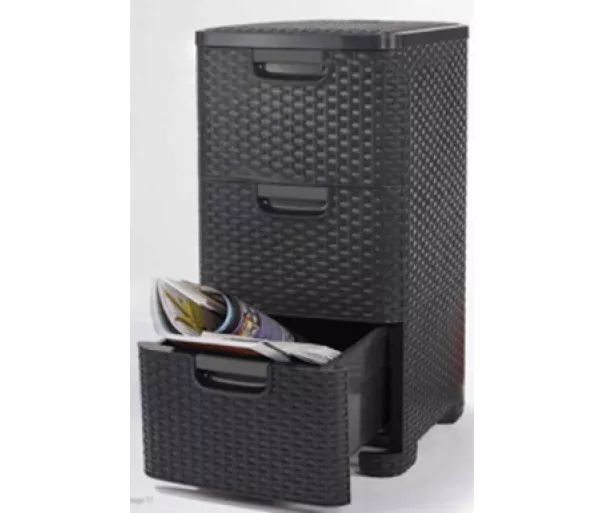 Kolme sahtliga kast Style 33x38x60cm tumepruun
