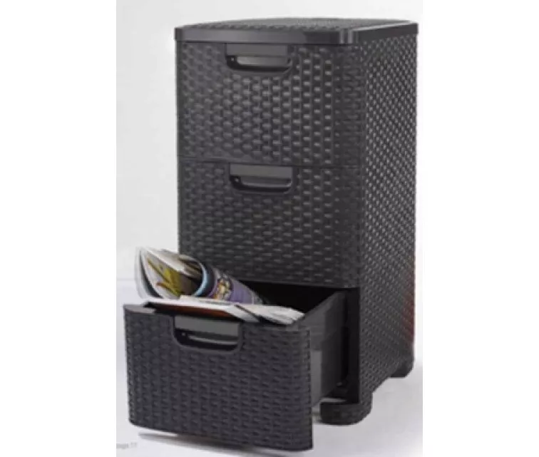 Kolme sahtliga kast Style 33x38x60cm tumepruun