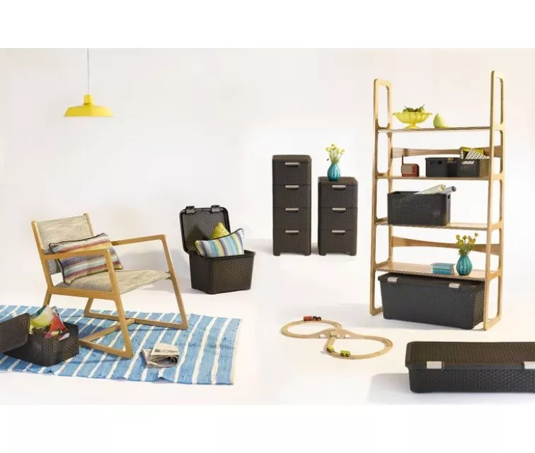 Nelja sahtliga karp Style 33x38x79cm tumepruun