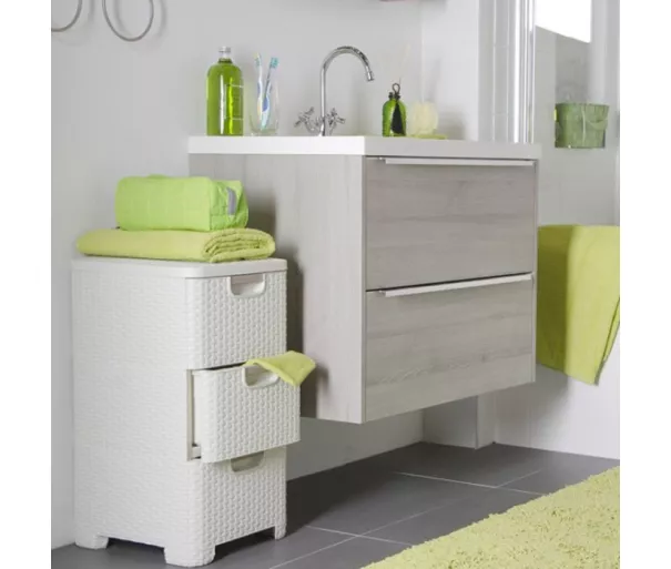 Kumode ar 3 atvilknēm Style 33x38x60cm krēmkrāsā