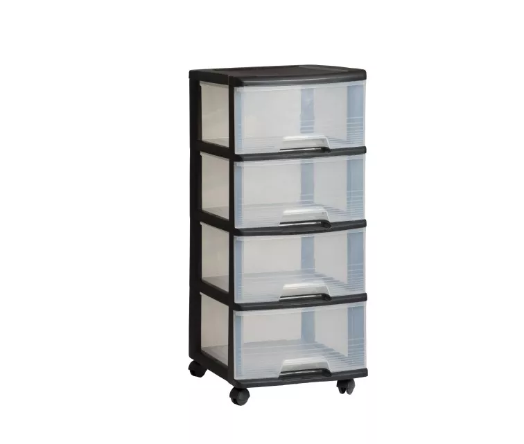 Система ящиков с 4 ящиками 20L Drawer System 37x39x80,5см черный / прозрачный