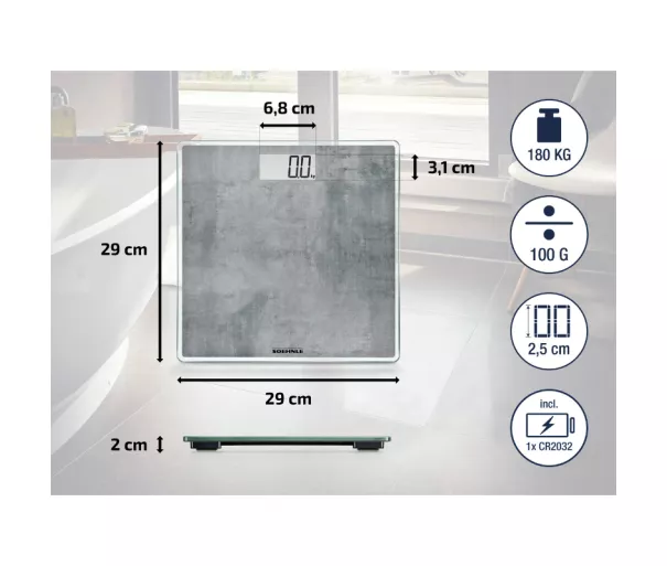 Elektroninės svarstyklės Style Sense Compact 300 Concrete