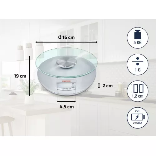 Elektroninės virtuvinės svarstyklės svari Roma Silver