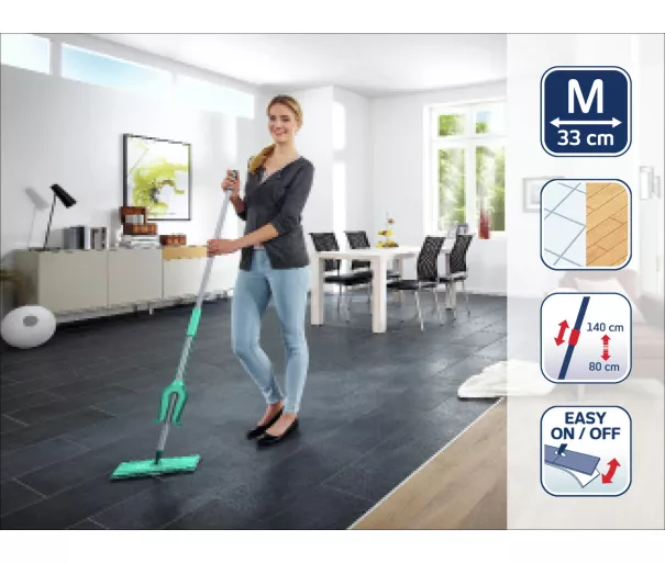 LEIFHEIT Floor brush with telescopic handle Picobello M micro duo 33cm