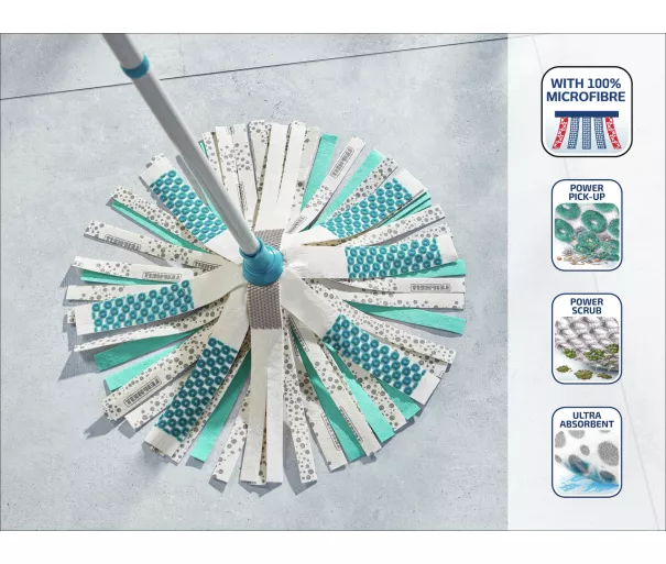Leifheit Power Mop 3 in 1 põrandapuhastuskomplekt, hall / roheline