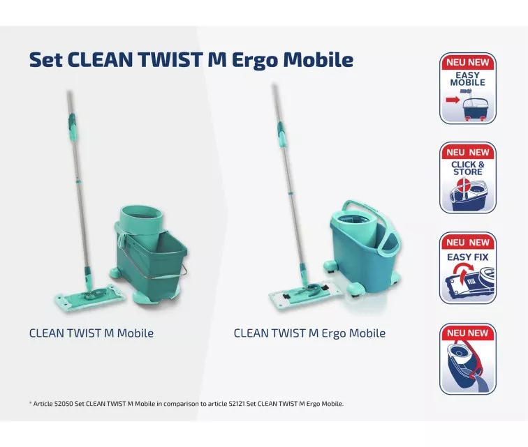 Grindų valymo rinkinys LEIFHEIT Clean Twist M Ergo Mobile