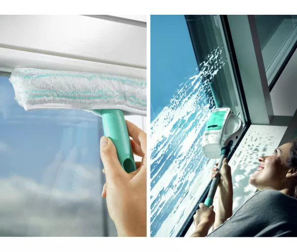 LEIFHEIT Vakuuma logu tīrītājs Dry&Clean ar logu mazgātāju un kātu 43cm