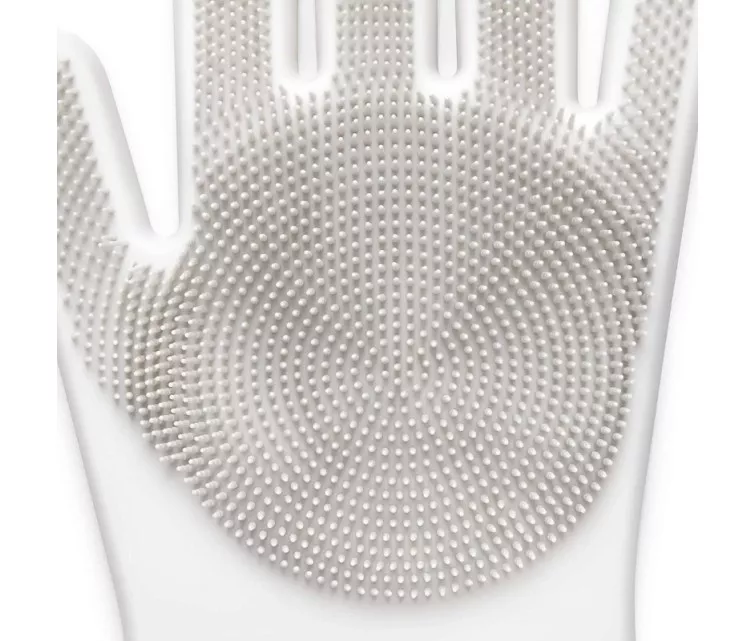 Silikoninės valymo pirštinės 2vnt. 34,5x15,5x2,6cm šviesiai pilkos spalvos