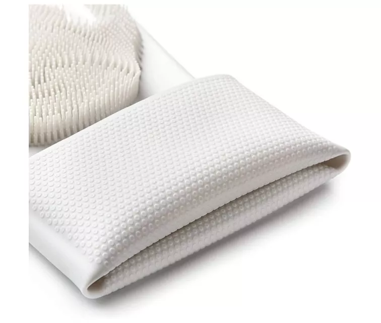 Silikoninės valymo pirštinės 2vnt. 34,5x15,5x2,6cm šviesiai pilkos spalvos