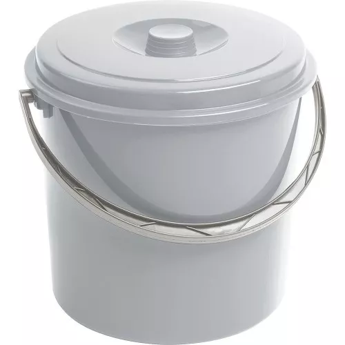 Bucket with lid 10L grey