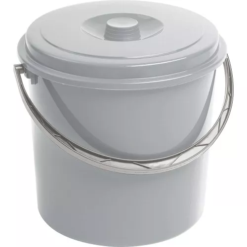 Bucket with lid 16L grey