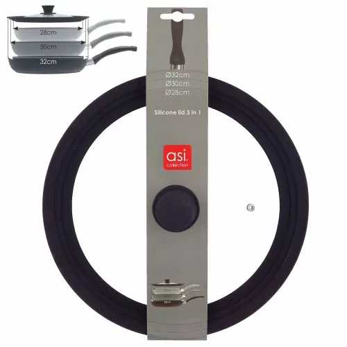 Universal lid with silicone edge 3in1 Ø28/30/32cm