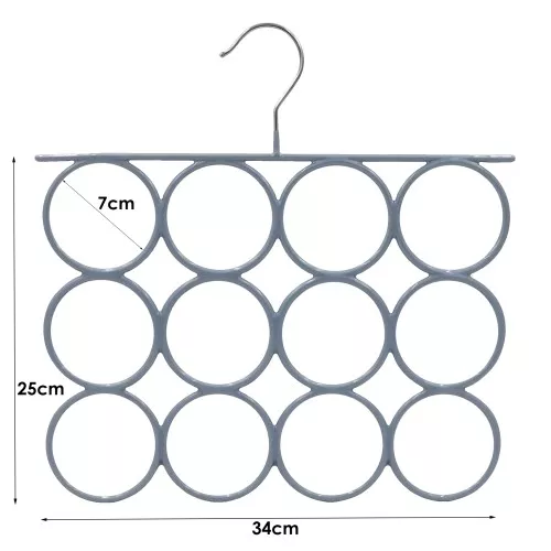 PVC-coated metal hanger for scarves grey