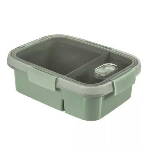 Food container Dual rectangle 0,6+0,3L Smart Eco To Go 20x15x9cm soft green